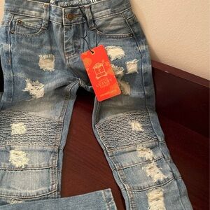Distressed Blue Denim Jeans